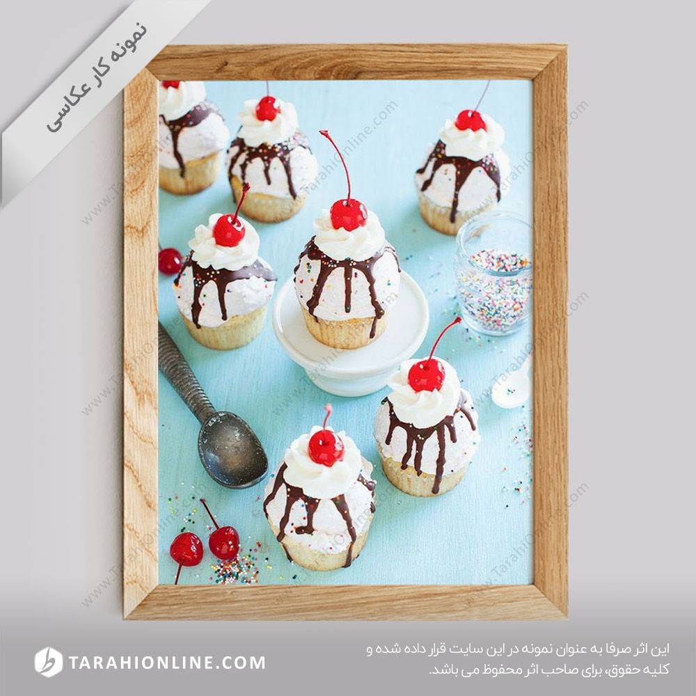 عکاسی از کاپ کیک و بستنی